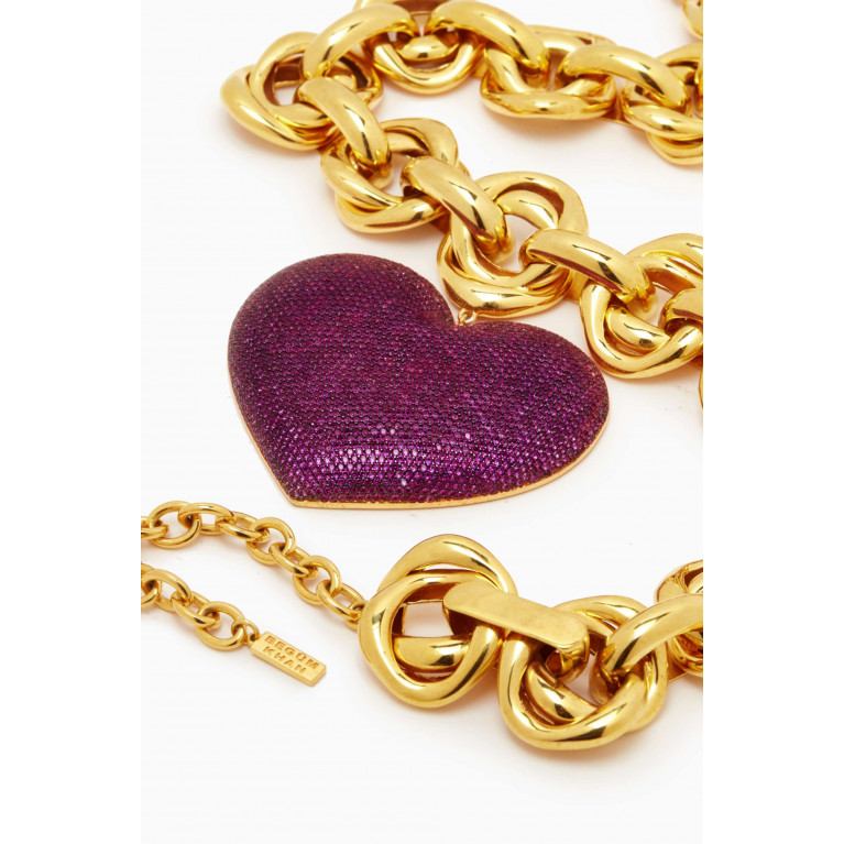 Begum Khan - Catena My Love Crystal Necklace in 24kt Gold-plated Bronze