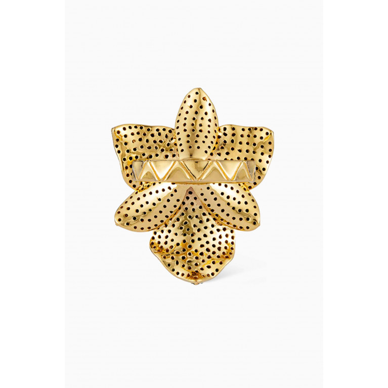 Begum Khan - Orchid Crystal Ring in 24kt Gold-plated Bronze