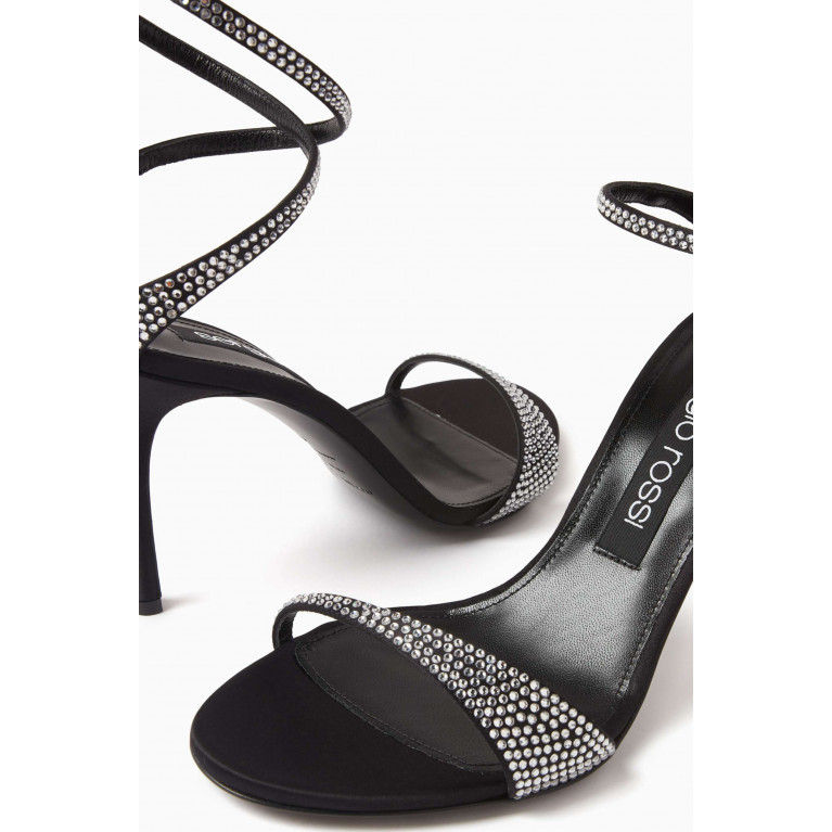 Sergio Rossi - Godiva 90 Crystal-embellished Sandals in Satin