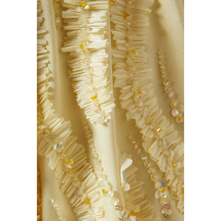 Ruya - Embellished Kaftan in Crepe Yellow