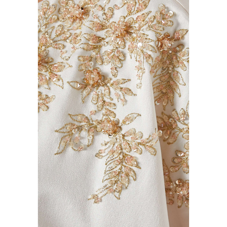 Ruya - Embellished Kaftan in Crepe White