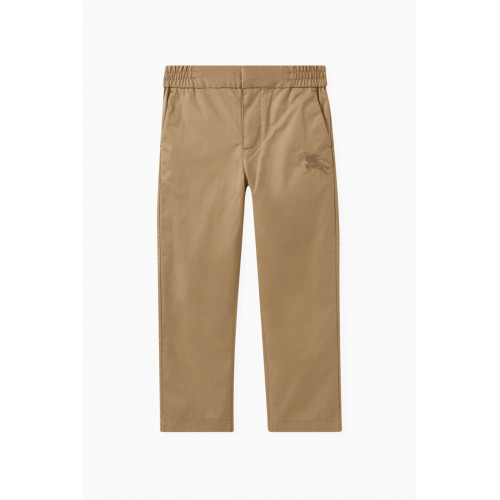 Burberry - Logo-embroidered Chino Pants in Cotton