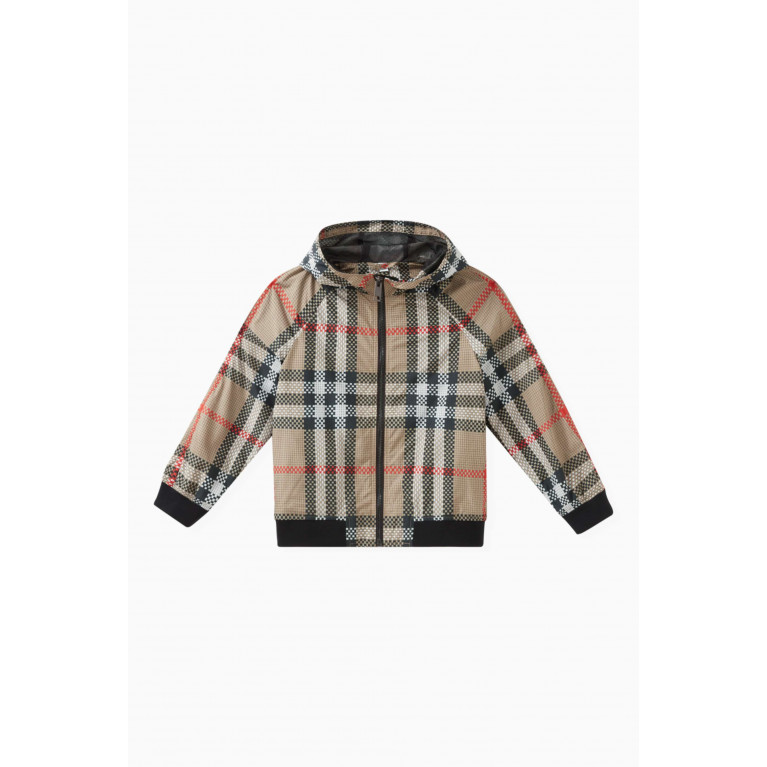 Burberry - Check-print Hooded Jacket in Polyester