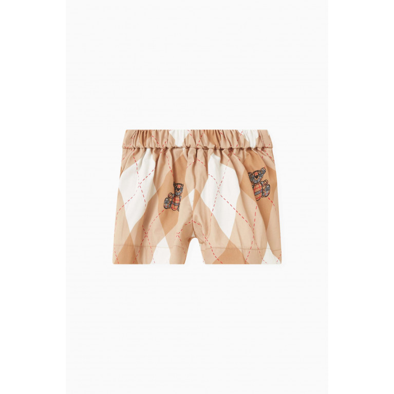 Burberry - Argyle-print Shorts in Cotton