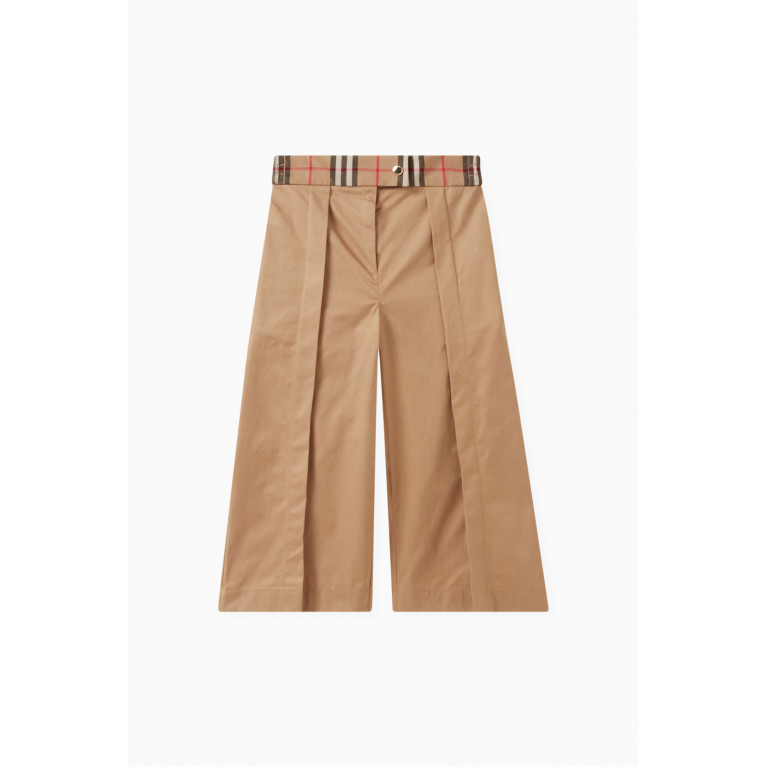 Burberry - Check-print Wide-leg Pants in Cotton