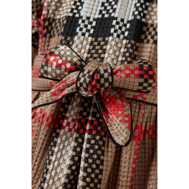 Burberry - Check-print Dress in Silk