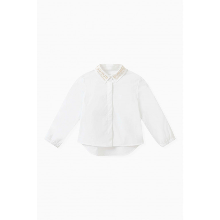 Burberry - Cape Detail Poplin Shirt in Cotton Stretch