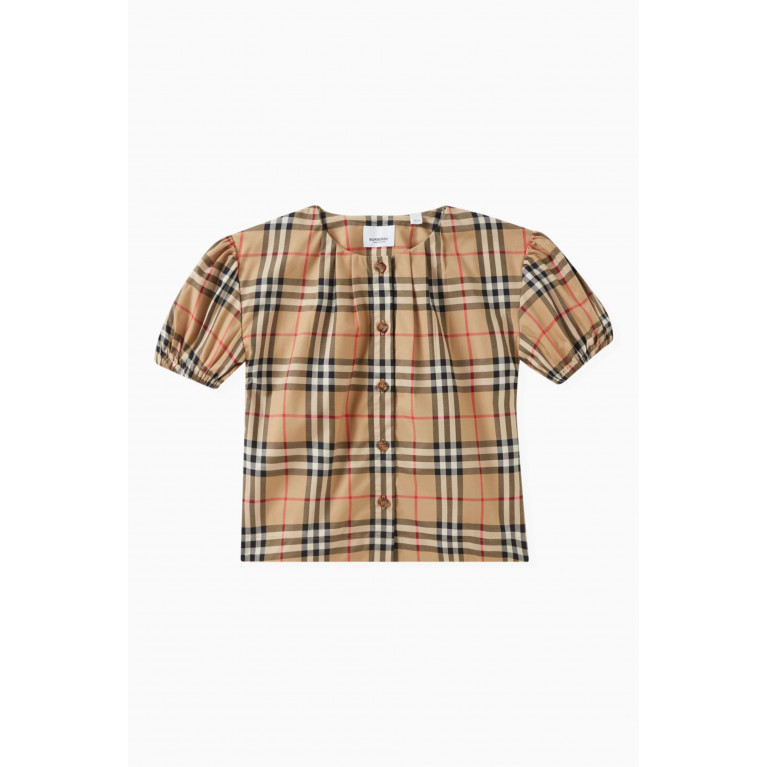 Burberry - Check-print Top in Cotton Twill