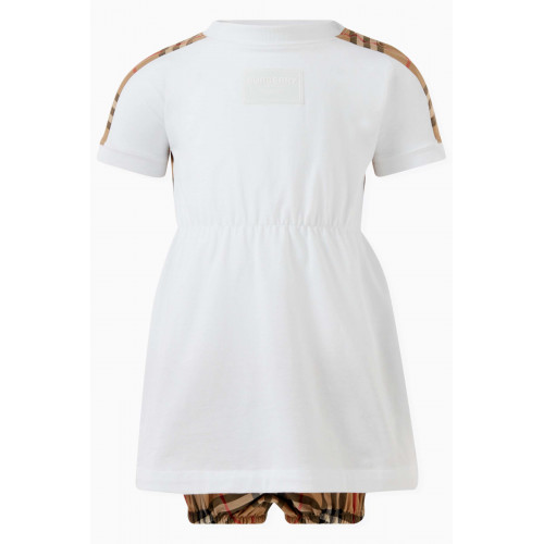 Burberry - Logo-applique Check-print Dress Set in Cotton