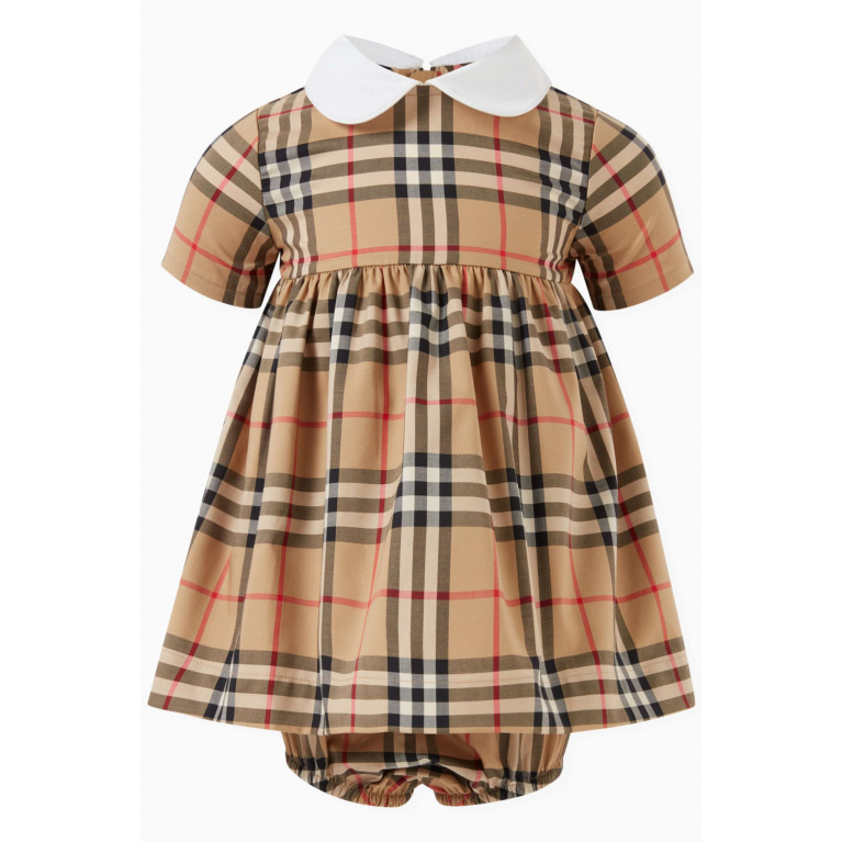 Burberry - Check-print Dress in Cotton