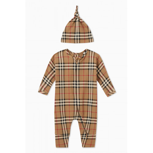 Burberry - Check-pattern Romper Set in Cotton