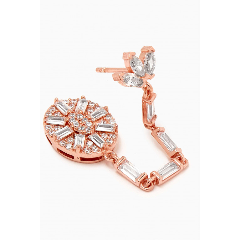 KHAILO SILVER - Crystal Pendant Drop Earrings in Rose Gold-plated Sterling Silver