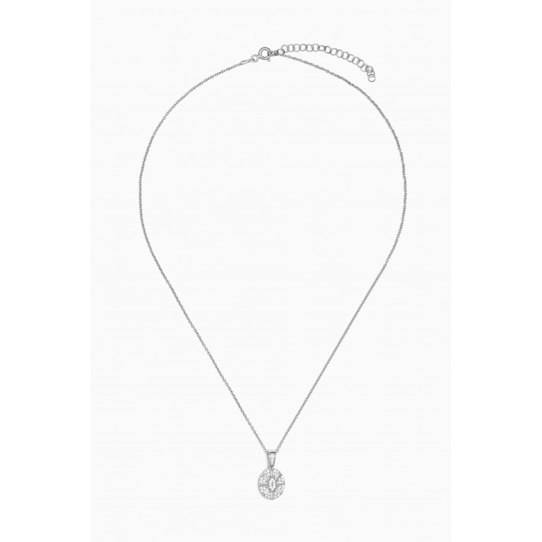 KHAILO SILVER - Flower Crystal Pendant Necklace in Sterling Silver