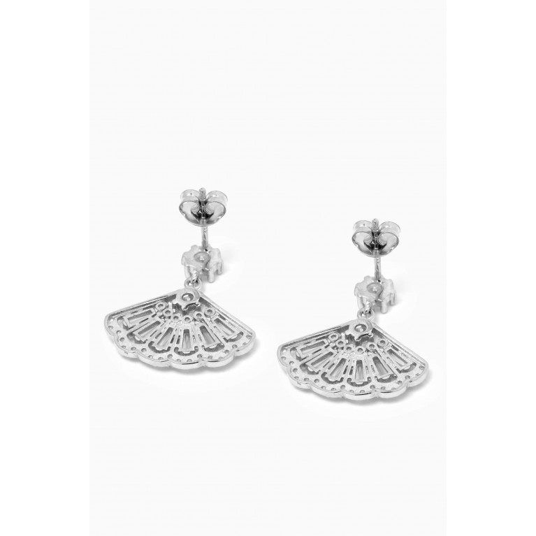 KHAILO SILVER - Fan Crystal Earrings in Sterling Silver