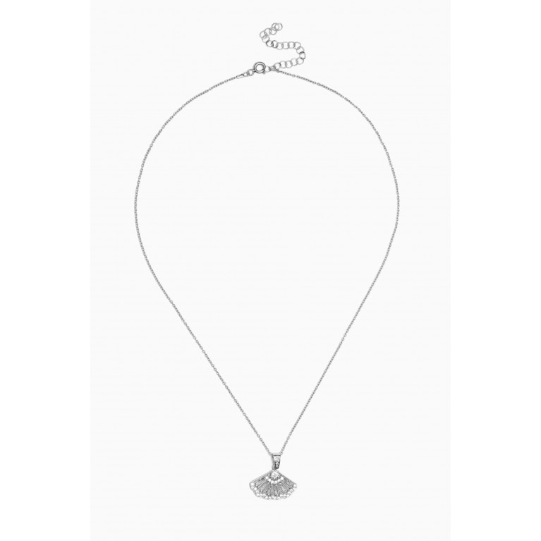 KHAILO SILVER - Fan Crystal Necklace in Sterling Silver