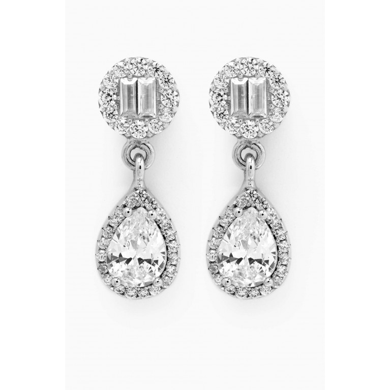 KHAILO SILVER - Crystal Drop Earrings in Sterling Silver