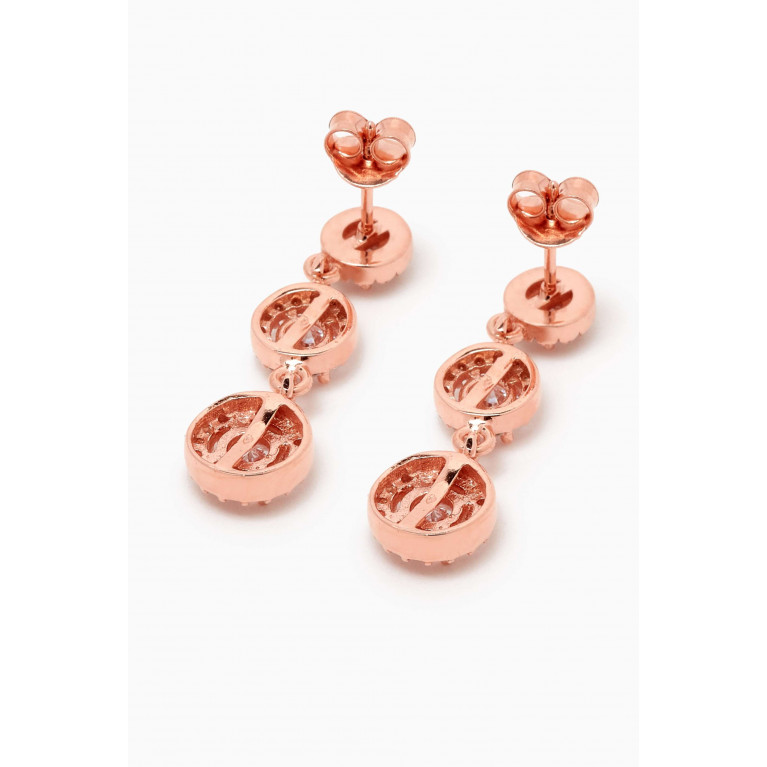 KHAILO SILVER - Multiple Crystal Drop Earrings in Rose Gold-plated Sterling Silver