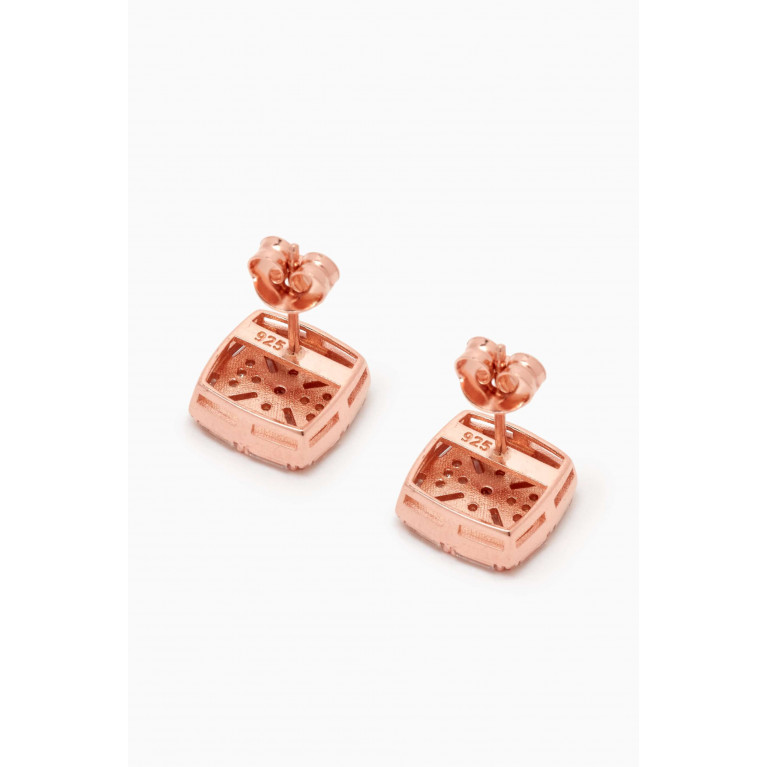 KHAILO SILVER - Crystal Stud Earrings in Rose Gold-plated Sterling Silver