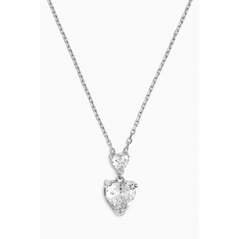 KHAILO SILVER - Heart Crystal Necklace in Sterling Silver