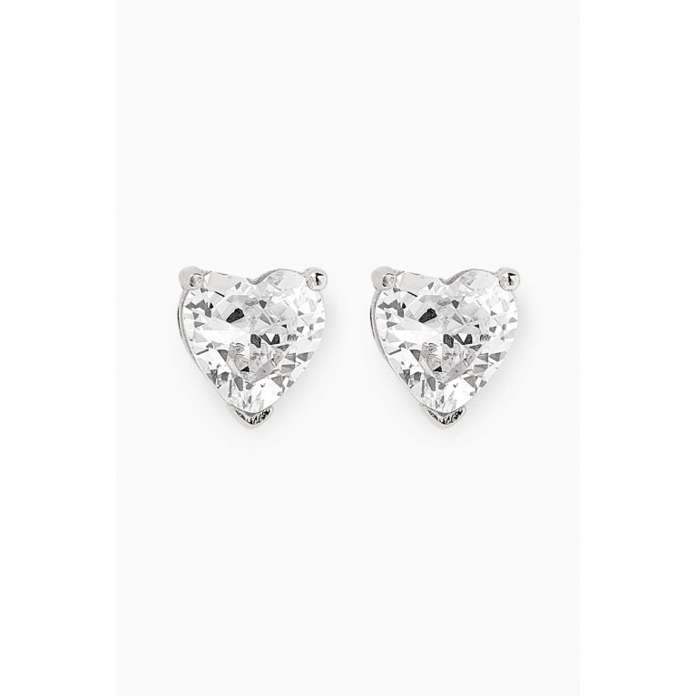 KHAILO SILVER - Heart Stud Earrings in Sterling Silver