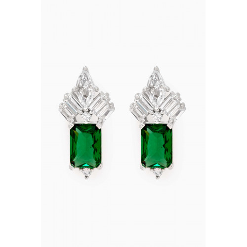 KHAILO SILVER - Crystal Stud Earrings in Sterling Silver