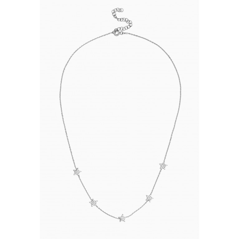 KHAILO SILVER - Crystal Star Chain Necklace in Sterling Silver