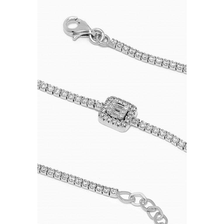 KHAILO SILVER - Square Stone Tennis Bracelet in Sterling Silver
