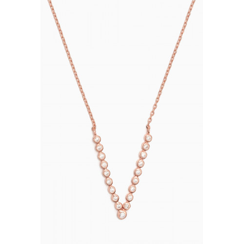 KHAILO SILVER - V-shaped Crystal Necklace in Rose Gold-plated Sterling Silver