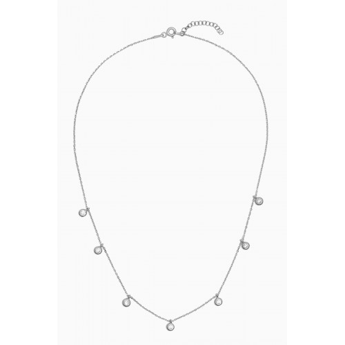 KHAILO SILVER - Round Crystal Necklace in Sterling Silver