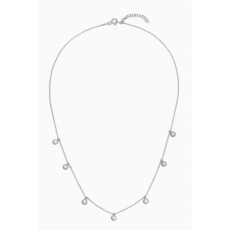 KHAILO SILVER - Round Crystal Necklace in Sterling Silver