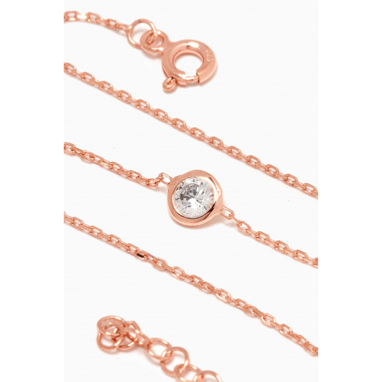 KHAILO SILVER - Round Stone Bracelet in Rose Gold-plated Sterling Silver