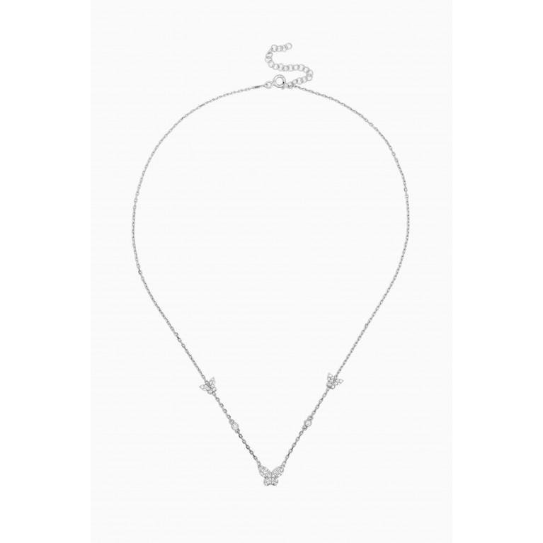 KHAILO SILVER - Butterfly Crystal Necklace in Sterling Silver