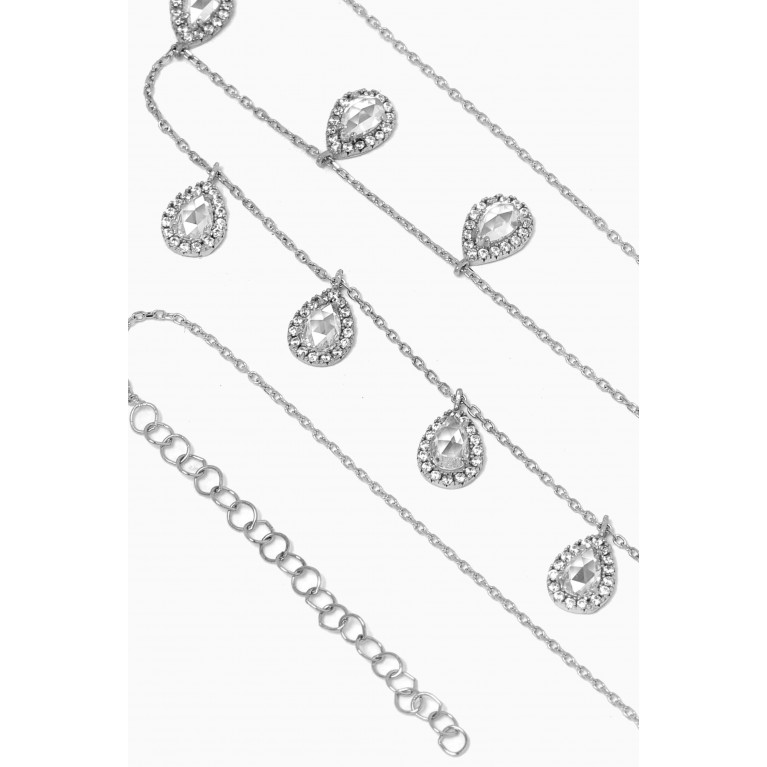 KHAILO SILVER - Pear Crystal Necklace in Sterling Silver