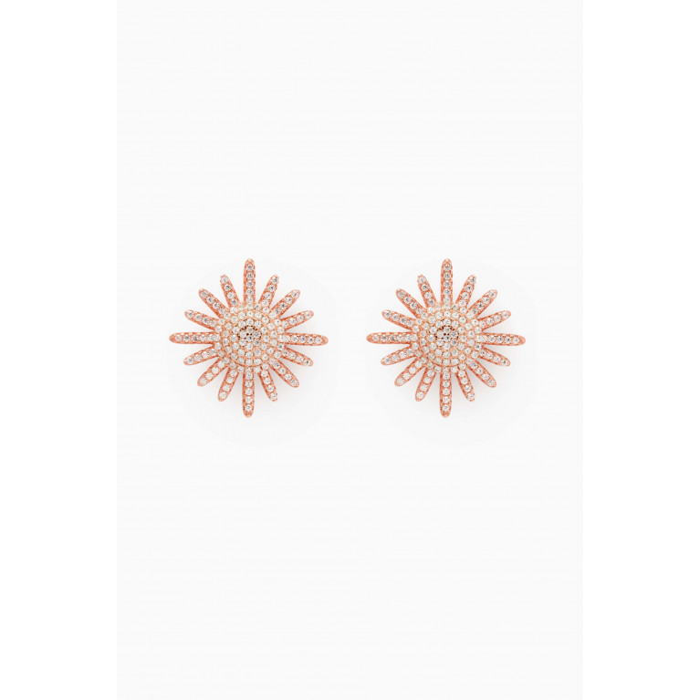 KHAILO SILVER - Pavé Stud Earrings in Rose Gold-plated Sterling Silver