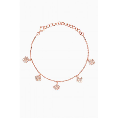 KHAILO SILVER - Crystal Chain Bracelet in Rose Gold-plated Sterling Silver