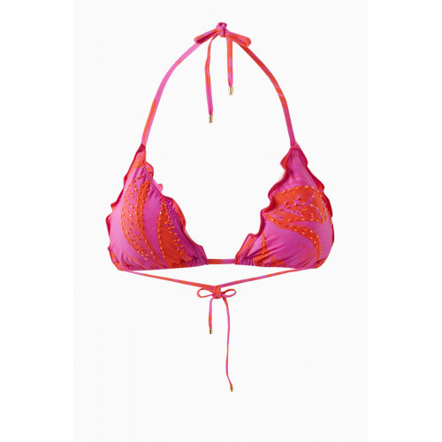 PQ Swim - Embroidered Lettuce Edge Triangle Bikini Top