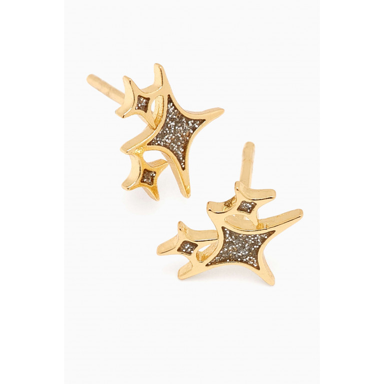 Tai Jewelry - Twinkling Star Stud Earrings in Gold-plated Brass