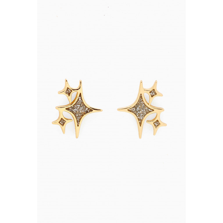Tai Jewelry - Twinkling Star Stud Earrings in Gold-plated Brass
