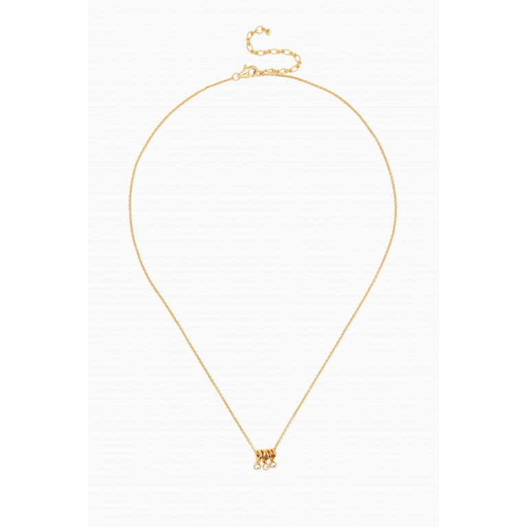 Tai Jewelry - Ring Charm Crystal Necklace in Gold-plated Brass