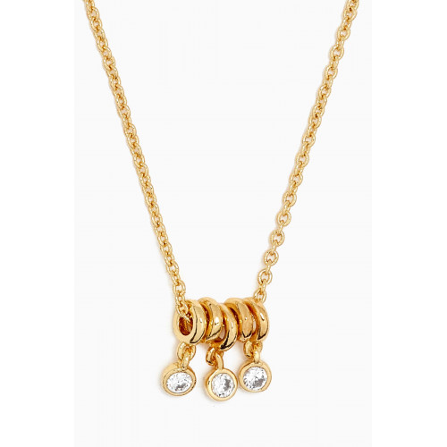 Tai Jewelry - Ring Charm Crystal Necklace in Gold-plated Brass