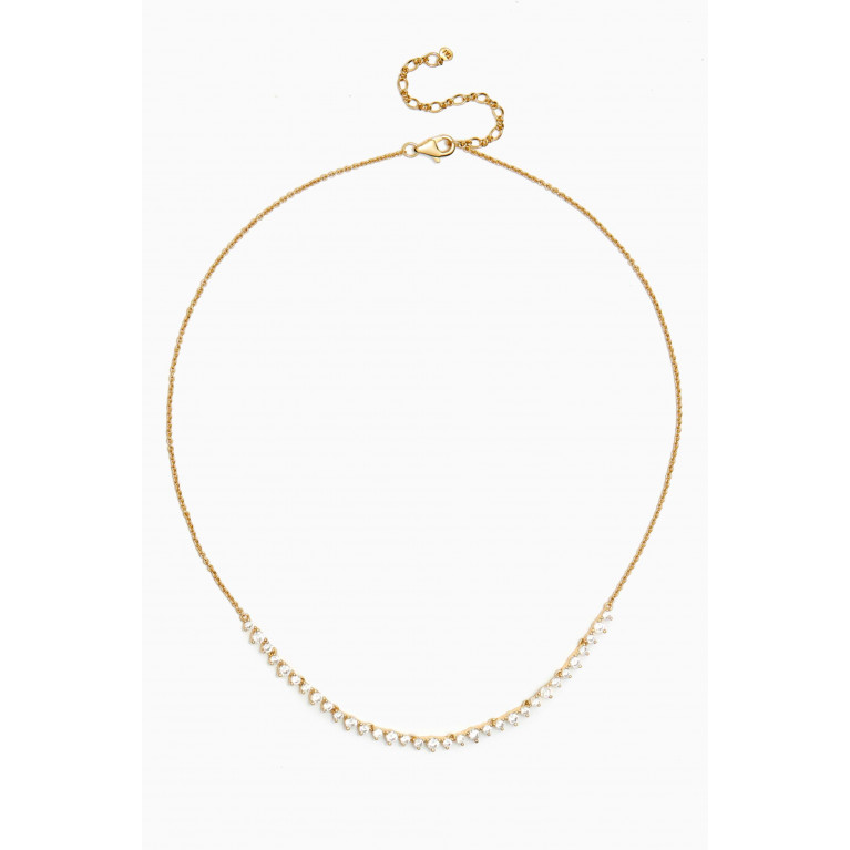 Tai Jewelry - Graduated Crystal Tennis Necklace in Gold-plated Brass