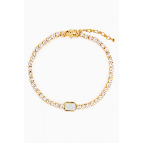 Tai Jewelry - Emerald Tennis Bracelet in Gold-plated Brass Gold