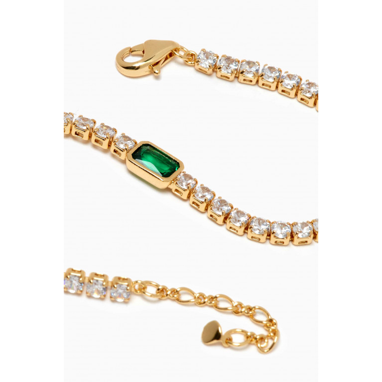 Tai Jewelry - Emerald Tennis Bracelet in Gold-plated Brass