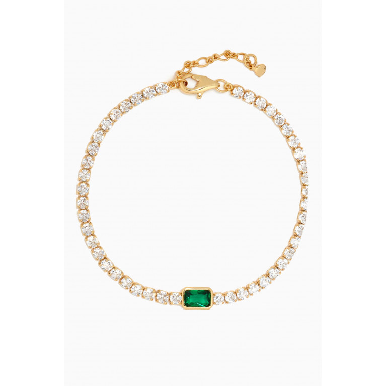 Tai Jewelry - Emerald Tennis Bracelet in Gold-plated Brass