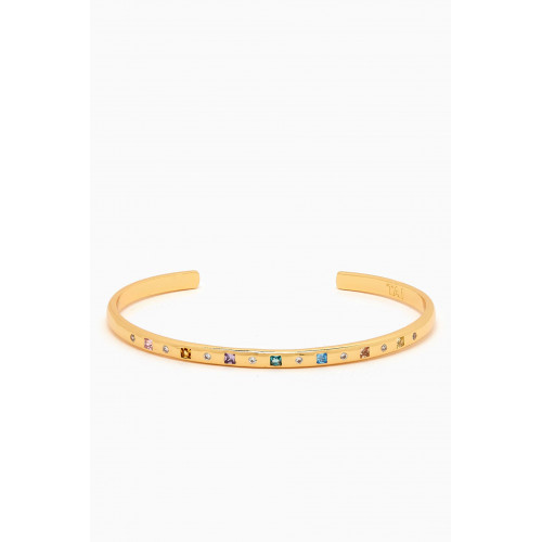 Tai Jewelry - Multi-coloured Cuff Bracelet in Gold-plated Brass