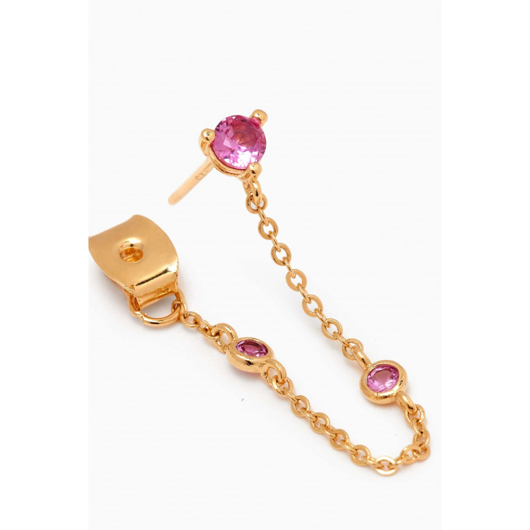 Tai Jewelry - Dangle Chain Earrings in Gold-plated Brass