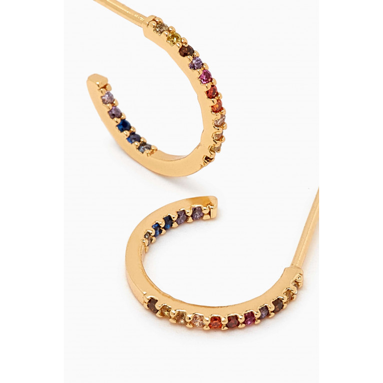Tai Jewelry - Small Rainbow Huggies in Gold-plated Brass