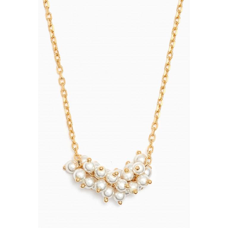 Tai Jewelry - Pearl Cluster Necklace in Gold-plated Brass