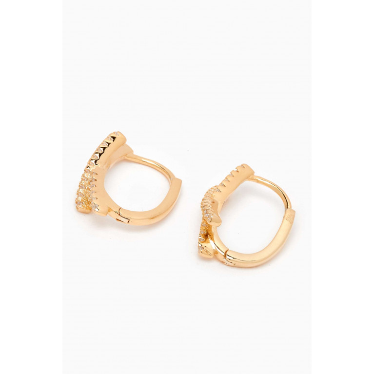Tai Jewelry - x Pavé Huggies in Gold-plated Brass