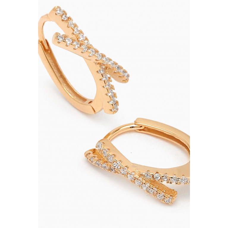 Tai Jewelry - x Pavé Huggies in Gold-plated Brass